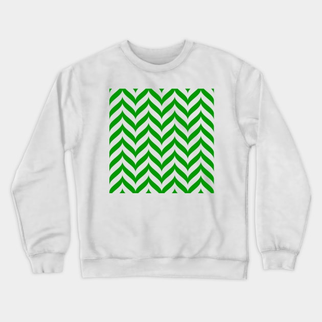 Green Chevrons Crewneck Sweatshirt by Makanahele